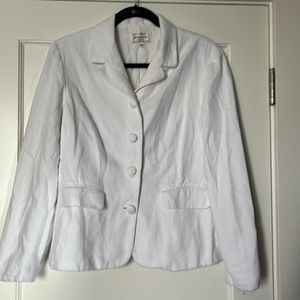 Henri Bendel White Button Down Collared Spring Jacket